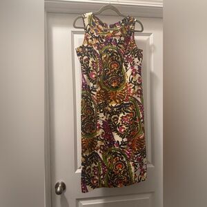 Talbots Vibrant Paisley Sleeveless Dress